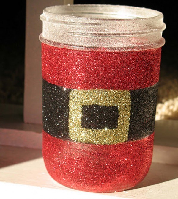 Glittery Santa’s Belly Jar