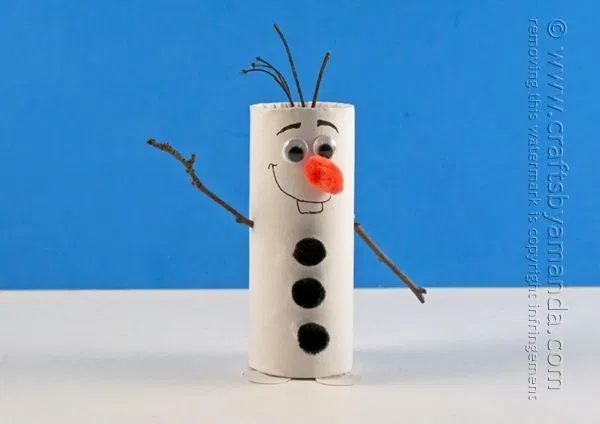 Cardboard Tube Olaf Craft from Frozen