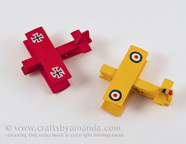 Snoopy and The Baron Clothespin Airplanes