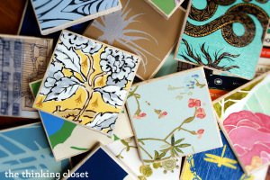 anthropologie wall paper coasters