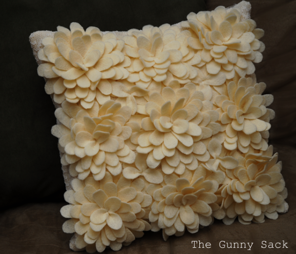 Delancey Inspired Felt Petal Pillow
